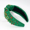 Qiwei Accessories' exclusive new best-selling Christmas hair band and hair rope, hand-sewn rice beads with the letters "merry", and wide-brimmed hair accessories featuring diamonds and pearls details Picture